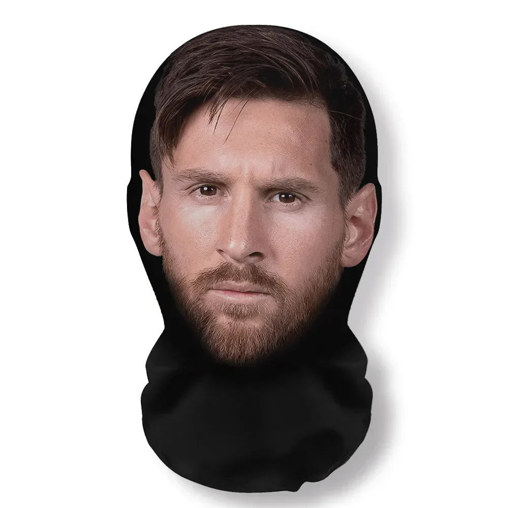3D Funny Pattern Mesh Face Mask with Ronaldo Design – UV Protection Party & Cosplay Head Cover