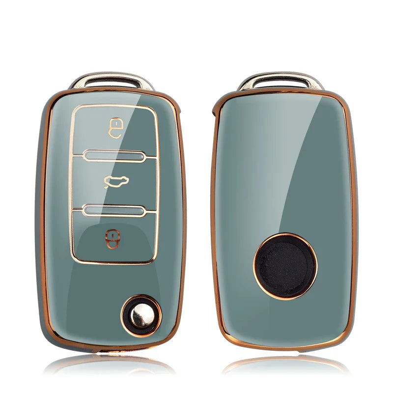 TPU Flip Key Case Cover for Volkswagen VW & Skoda/Seat Models β Protective Car Key Shell