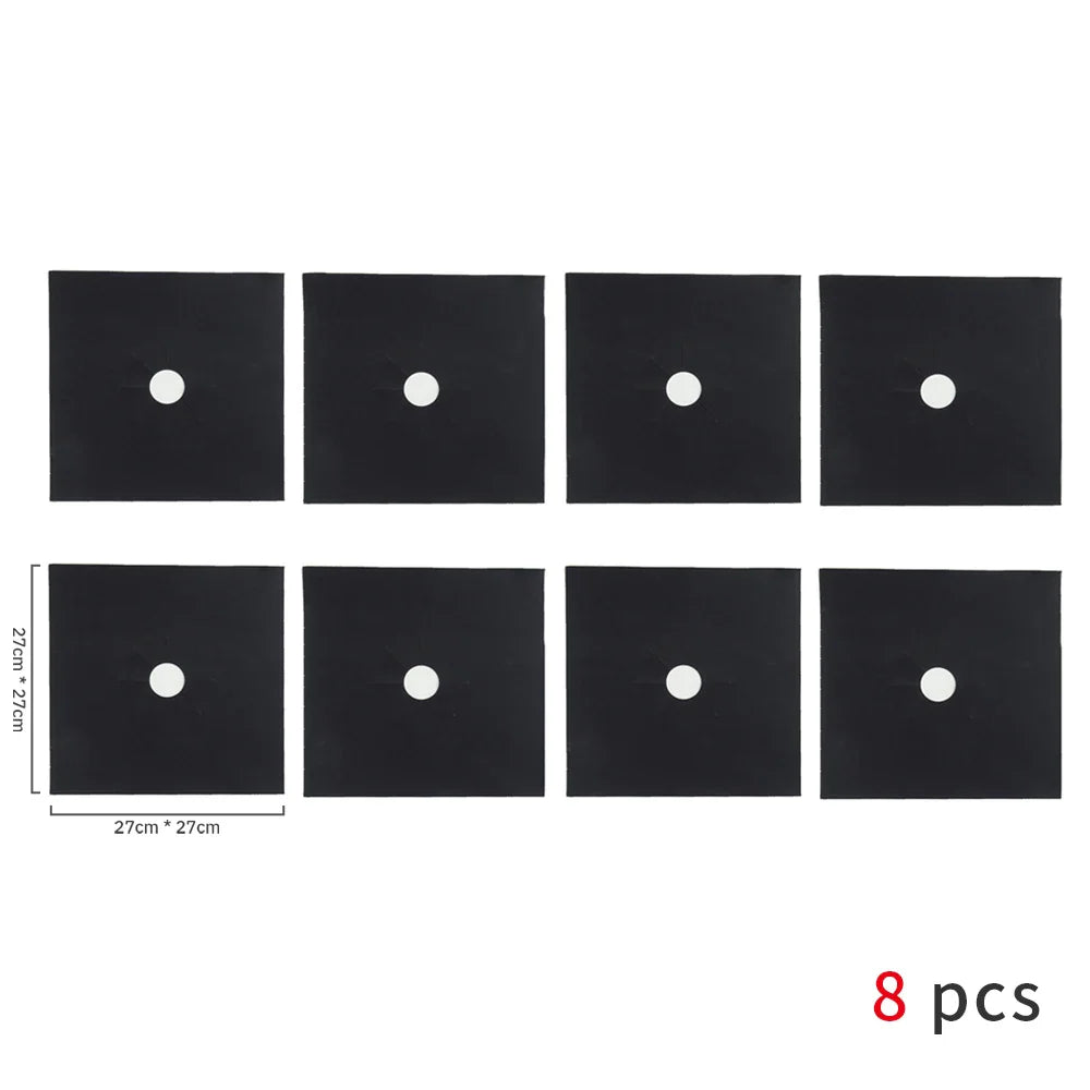 Gas Stove Protector Mats – 1/4/6/8PCS Cooker Liner for Kitchen Stovetop Cleaning