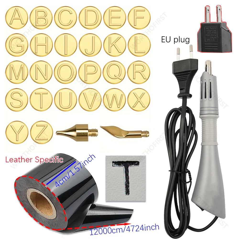 Electric Heated Foil Stamping Pen Kit for Leather Craft – Hot Foil Applicator Tool for DIY Handmade Embossing