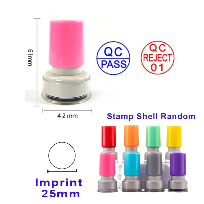 Custom QA/QC Name Ink Stamp – Personalized Self-Inking Calligraphy Signature Stamp for Teachers, Students & School Use