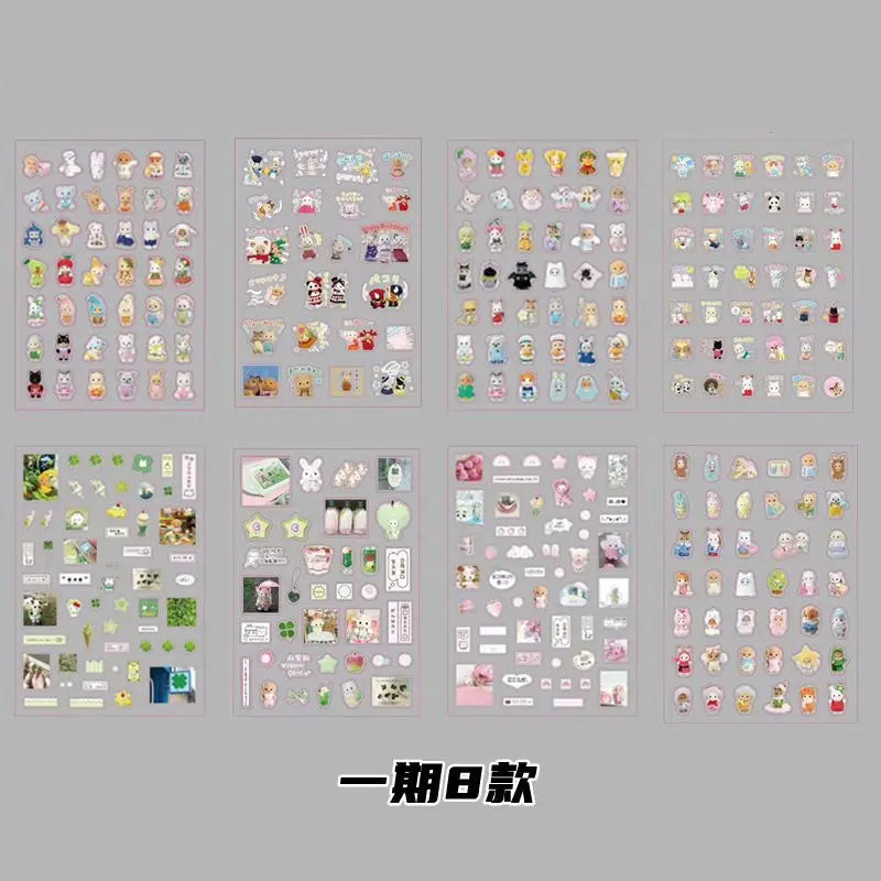 6pcs/10pcs Y2K Glitter Laser Stickers – Cute Random Phone, Camera, Luggage & Journal Stickers, Kawaii Decoration Gift