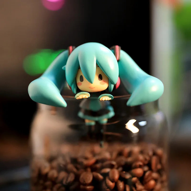 8CM Anime Hatsune Miku Q-Version Figure – Ponytail Cup Pressing PVC Model Toy, Collectible Doll Ornament Gift