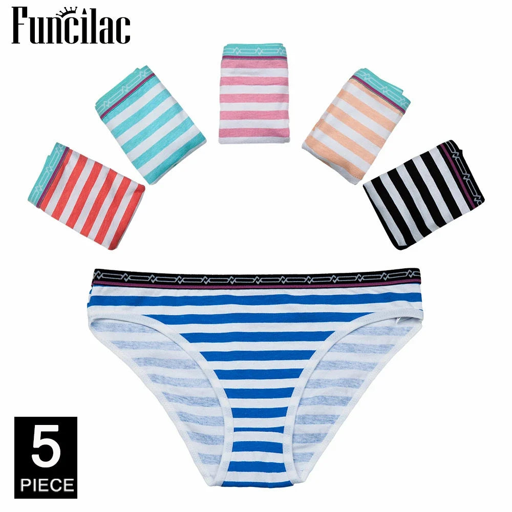 5 Pcs Women’s Cotton Panties Set - Soft Bikini Briefs Sexy Ladies Underwear Comfortable Everyday Briefs
