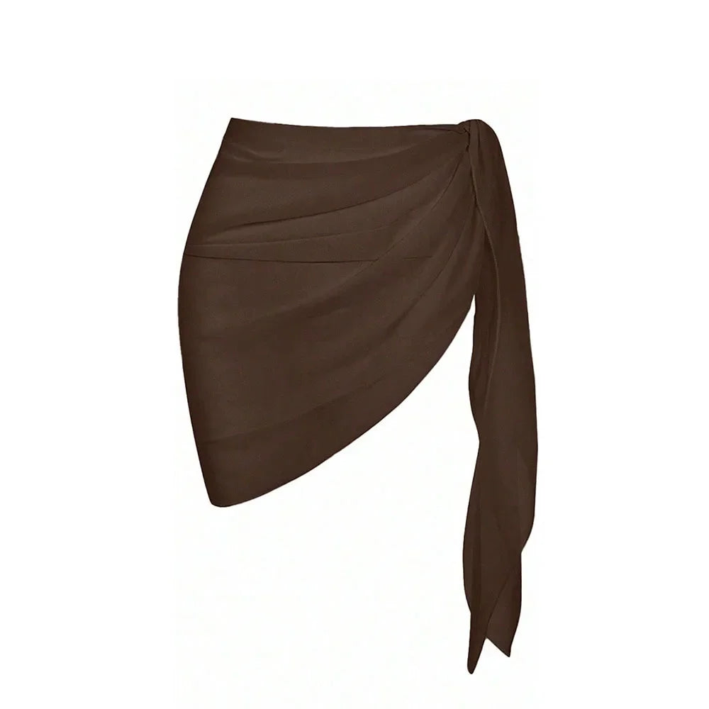Women's Summer Sarong Cover Up - Sheer Chiffon Beach Wrap Short Skirt for Bikini & Swimwear