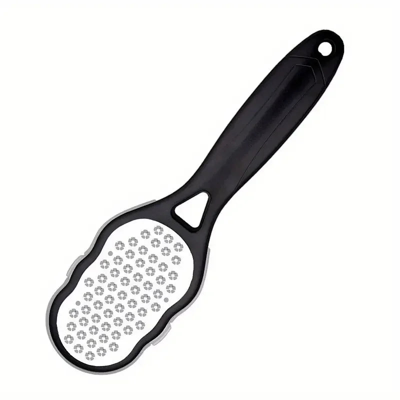 Professional Stainless Steel Foot File – Ergonomic Handle Pedicure Tool with Coarse & Fine Abrasive Surface Splash-Proof Design