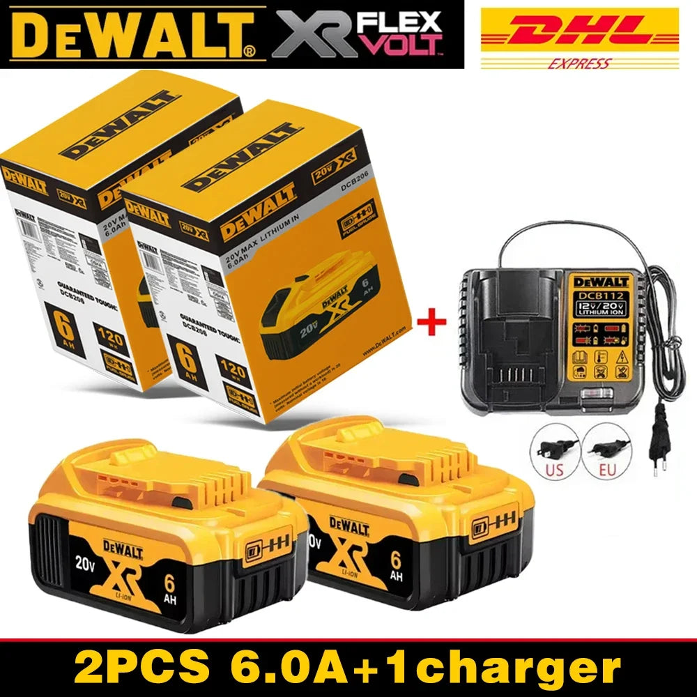 100% Original DEWALT 20V Battery – Compatible with DCB606, DCB205, DCB206, DCBGene, DCB200 MAX, 6AH & 9AH