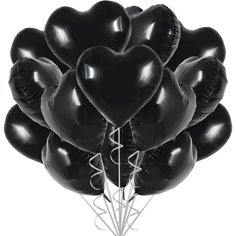 18 Inch Red Heart Foil Balloons - Love Shape Aluminum Balloons for Wedding, Birthday & Home Party Decorations