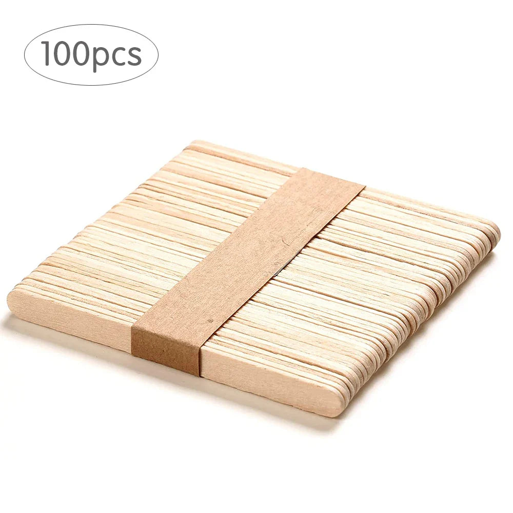 50/100PCS Disposable Wooden Hair Removal Wax Sticks – Body Depilation Spatula Applicators, Beauty Tools