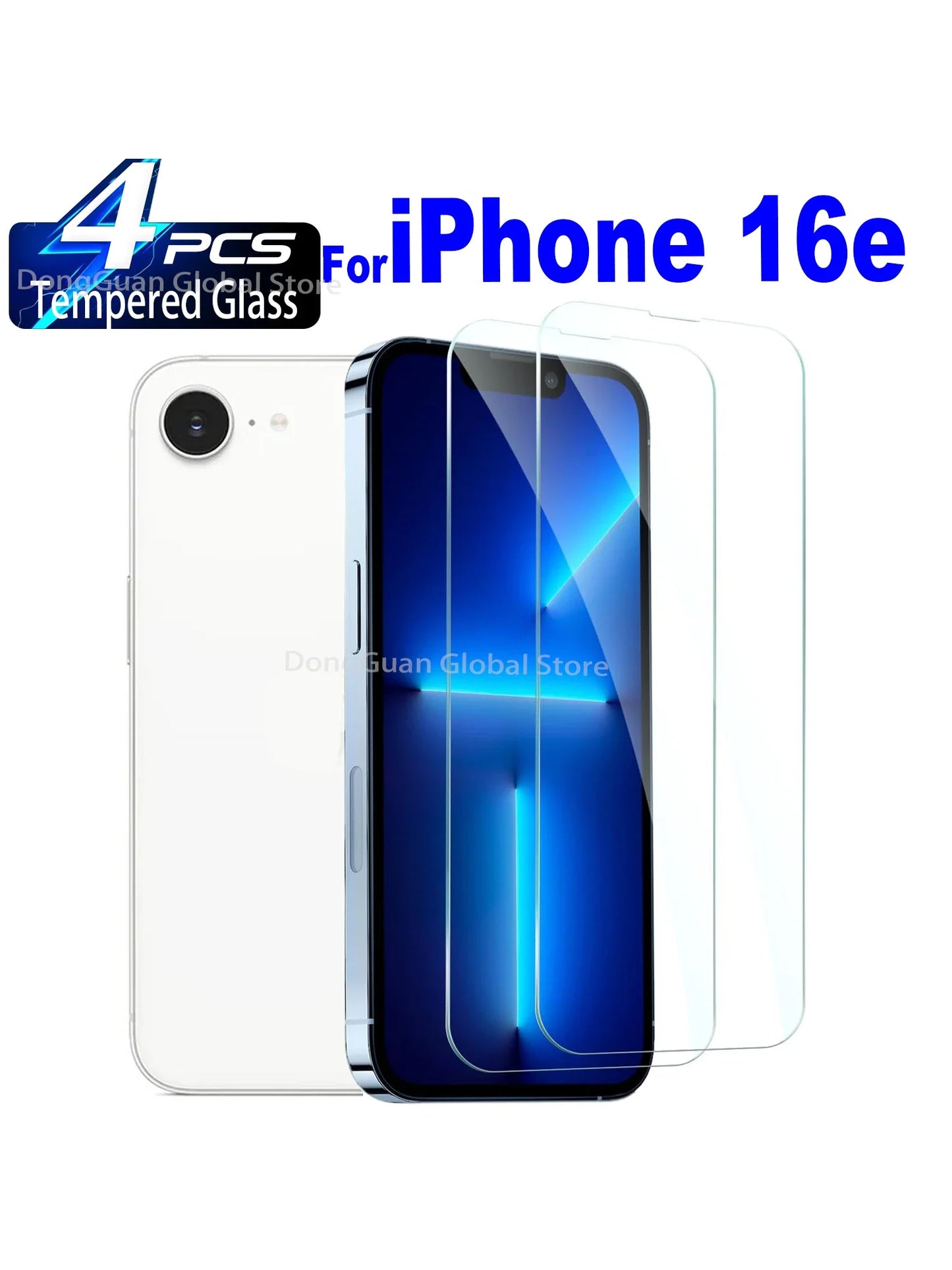 iPhone 16e Tempered Glass Screen Protector — HD Anti-Scratch Full-Coverage, Case-Friendly
