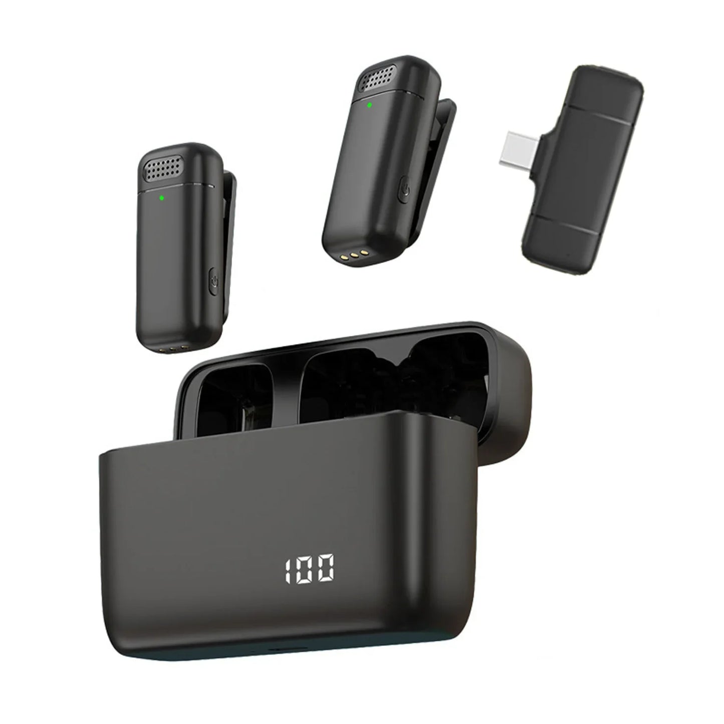Wireless Lavalier Microphone with Charging Case – Portable Audio & Video Recording Mic for iPhone, Android, Notebook, Live Streaming, Gaming