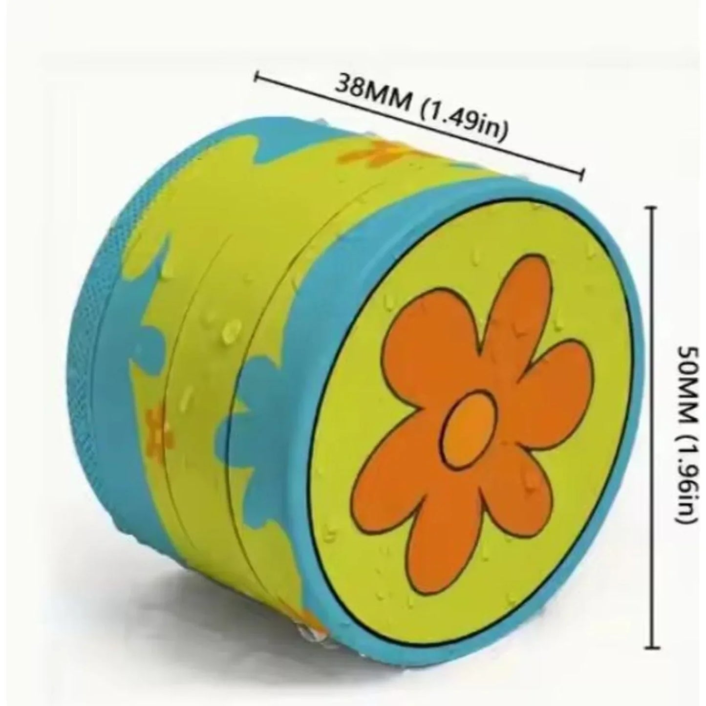 2" Orange Daisy Flower Metal Herb Grinder – Portable Spice & Herb Crusher