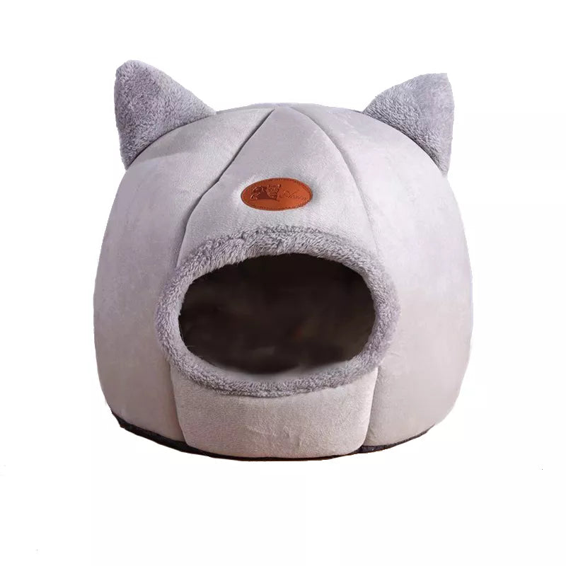 New Cozy Cave Cat Bed for Deep Winter Sleep - Small Dog House, Warm Mat Basket, Indoor Pet Tent Nest, Comfortable Cama Gato