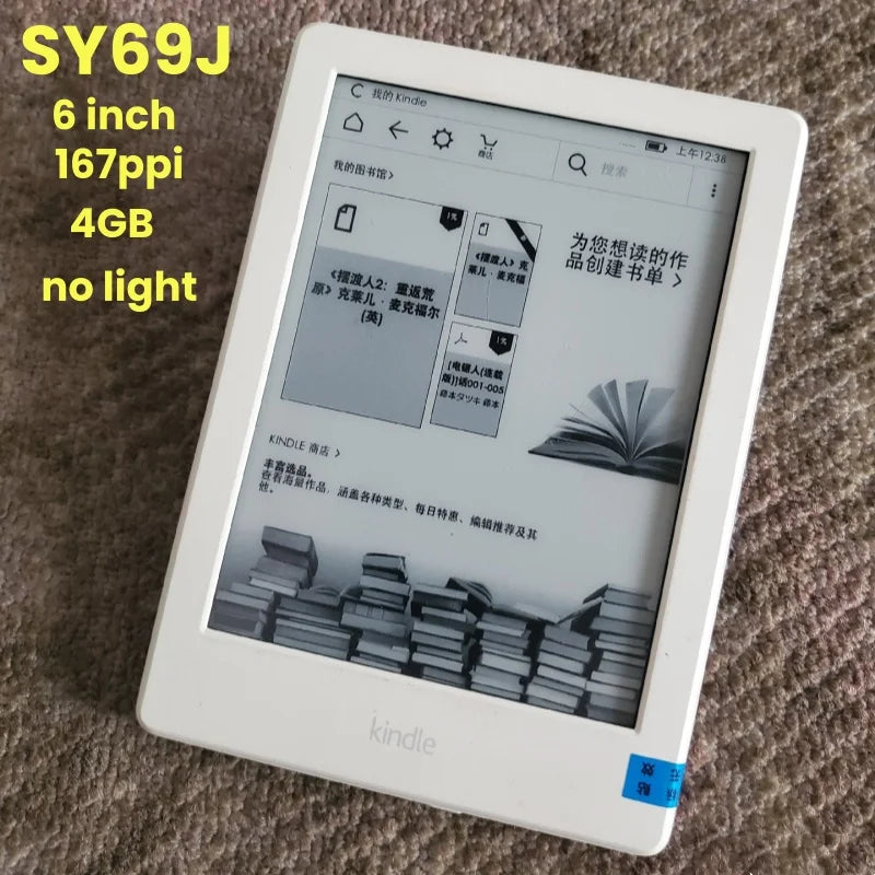 Original Kindle 6th & 8th Gen E-Book Reader, 6-Inch E-Ink Touchscreen, WiFi, No Light, Better Than Kobo E-Reader