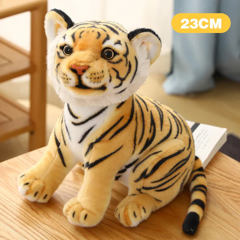 Simulation Tiger & Lion Plush Toy – Kawaii Stuffed Animal Doll, Pillow & Home Decor Gift for Kids