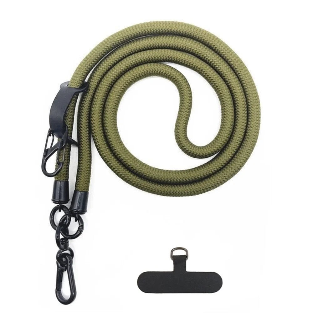 Adjustable Black & White Crossbody Phone Lanyard – Universal Multi-Functional Card Holder Strap