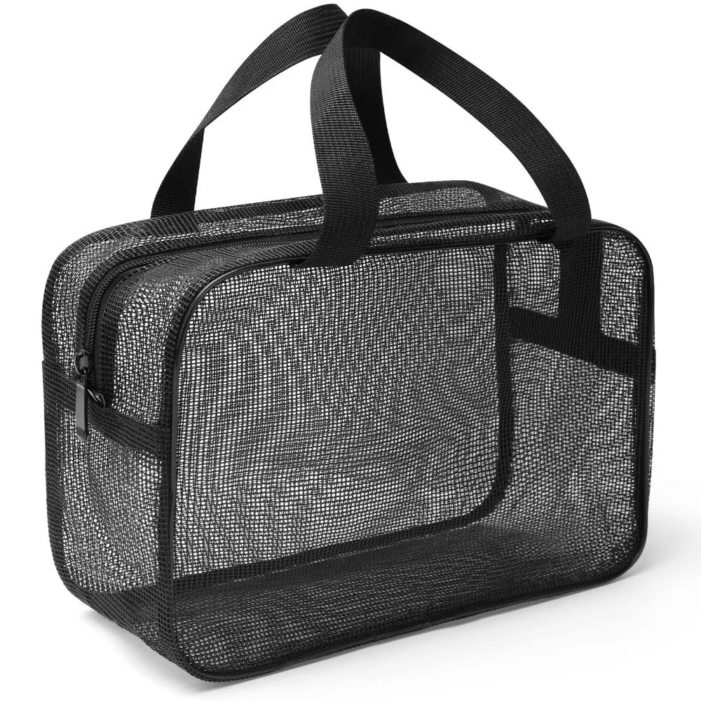 New Mesh Bathing Bag – Portable Shower Toiletry Pouch for Travel Makeup Storage & Bath Essentials