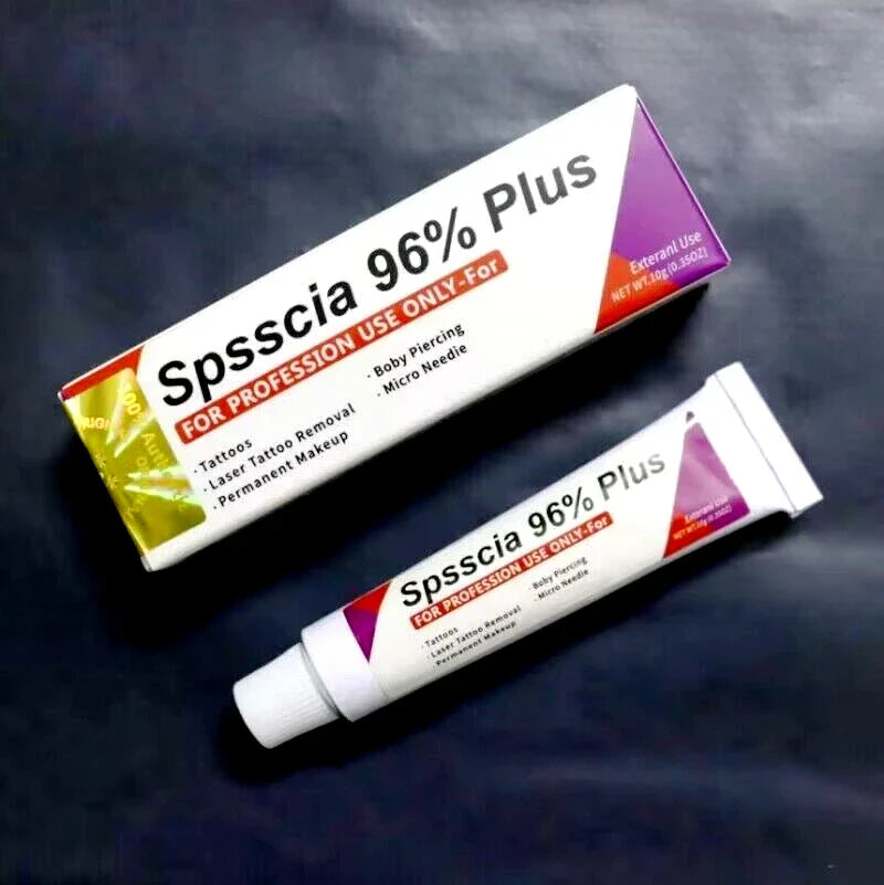 New Spsscia 96% Tattoo Numbing Cream 10g – Pre-Microblading Eyebrow & Lip Permanent Makeup Care Cream
