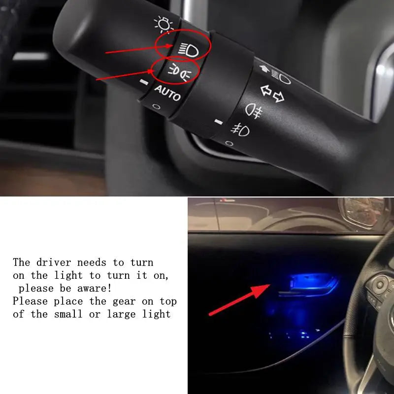 Car LED Door Bowl Ambient Light – Interior Door Handle Atmosphere Lighting for Toyota Corolla Cross / Corolla Altis 2019–2024 Accessories
