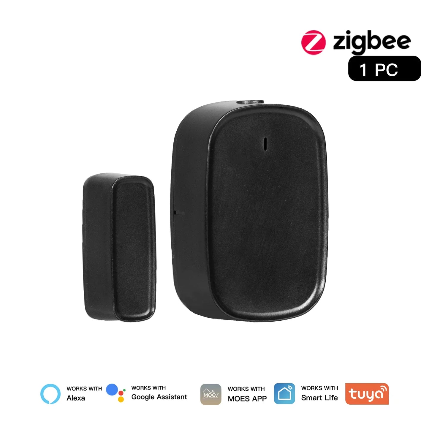 MOES Tuya ZigBee Smart Window & Door Sensor – Home Security Alarm with Remote Control via Smart Life App