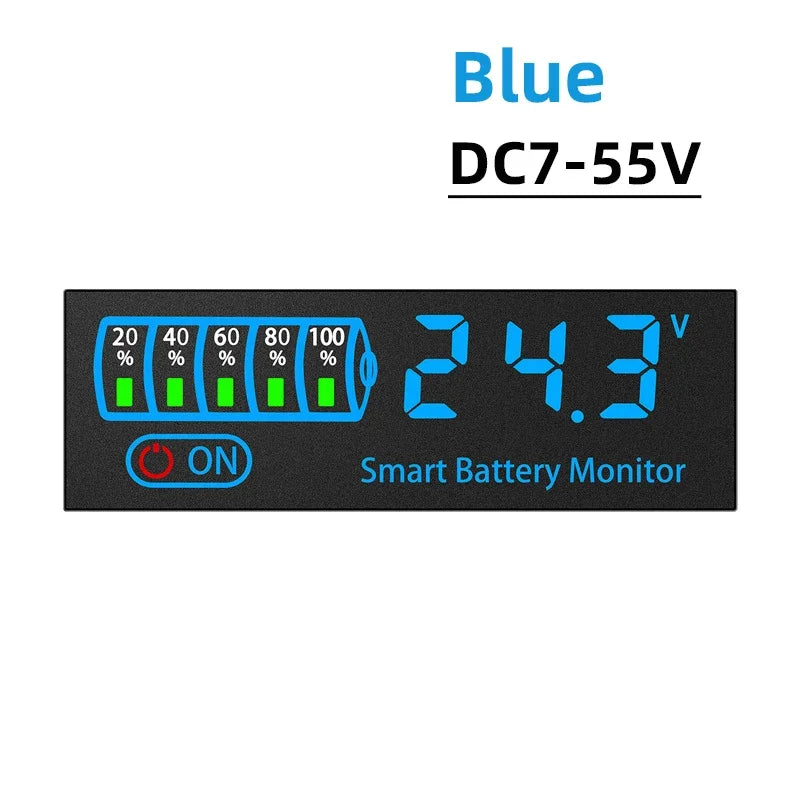 DC7-55V Battery Level Indicator – 3S-14S 12V, 24V, 36V, 48V Lithium 18650 Lipo Capacity & Voltage Tester