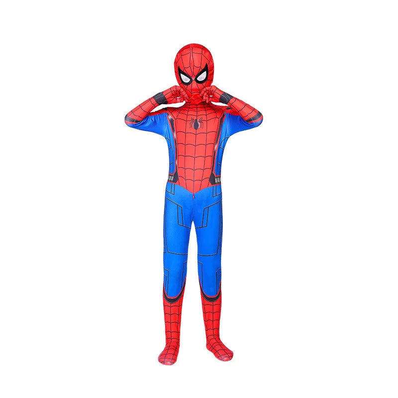 Miles Spider-Man Costume Jumpsuit — Superhero Bodysuit with Head Cover for Halloween & Cosplay Party