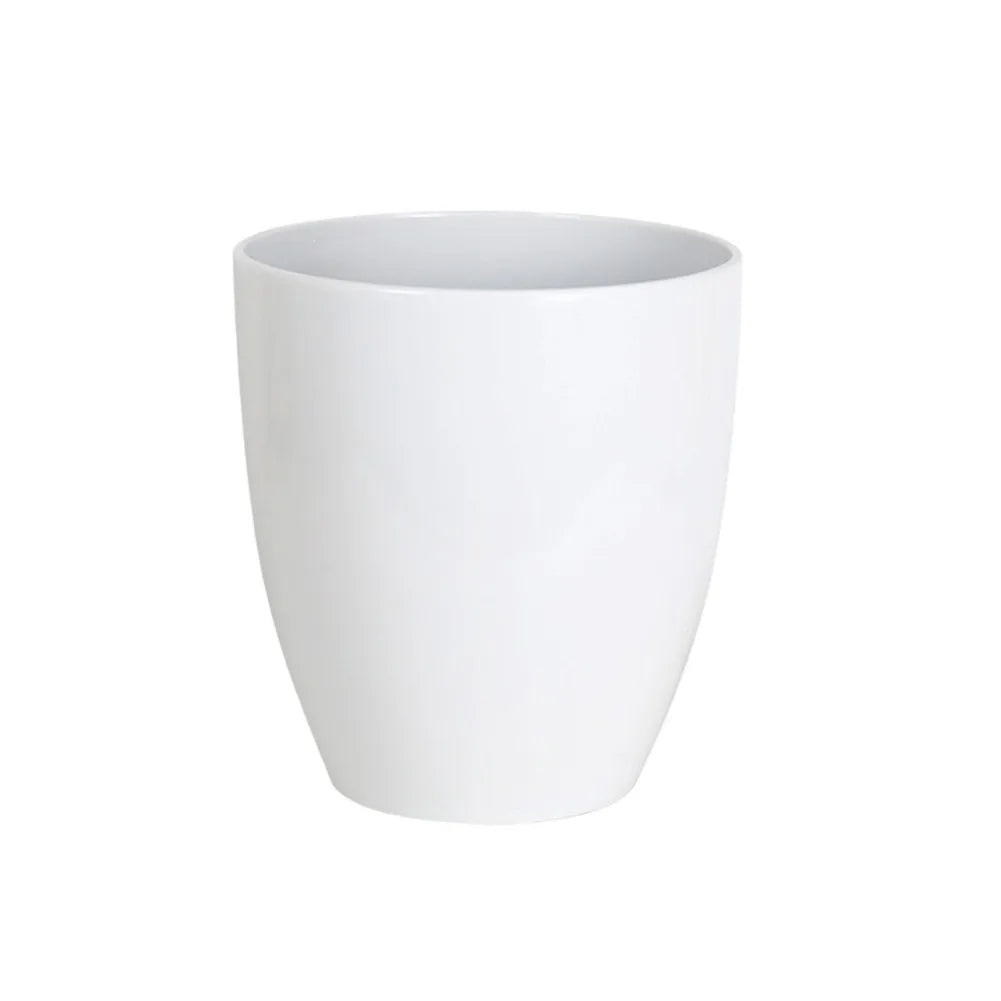 Compact Ceramic Plant Pot with Drainage Tray - Breathable Earthenware Planter for Patio & Home Plants