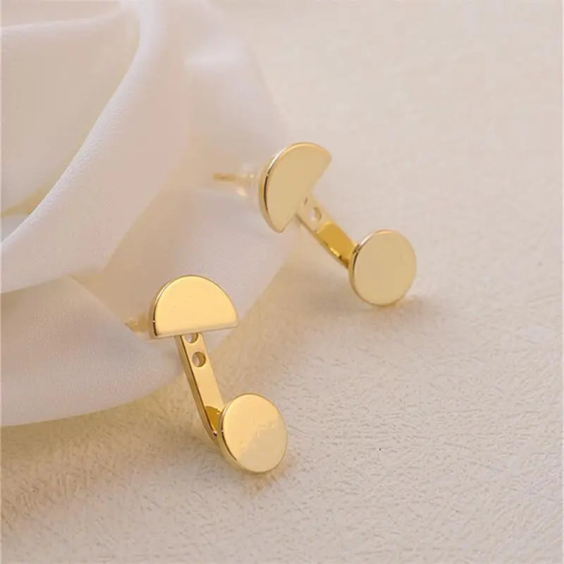 Metal Geometric Circle Pendant Ear Jackets – Open Design Earrings for Women, Daily Wear, Party & Wedding Accessories 2024