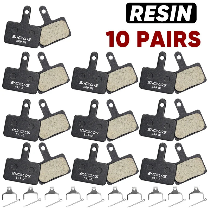 BUCKLOS Resin Disc Brake Pads - Wear-Resistant Hydraulic MTB Brake Pads Compatible with Shimano B01S, B03S & B05S