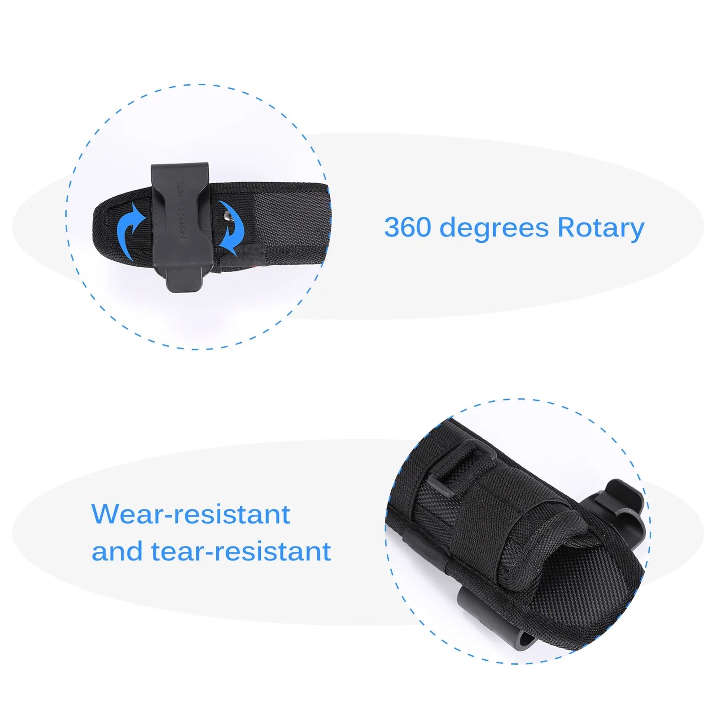 Durable Tactical Flashlight Pouch: 360 Degree Rotary Holster Belt Case for Hunting - Lighting Accessory for Survival Kits
