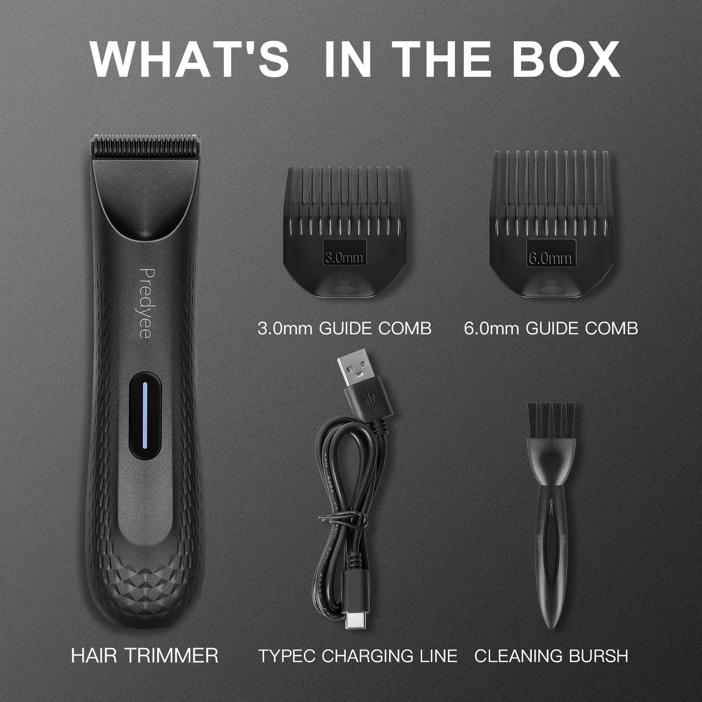 Electric Groin Hair Trimmer for Men – Waterproof Body Groomer with Replaceable Ceramic Blade
