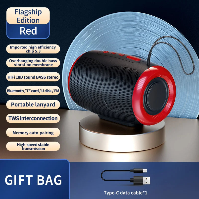TSN-1 Portable Bluetooth Speaker - Wireless 5.3 Stereo Speaker with FM, USB, SD & AUX