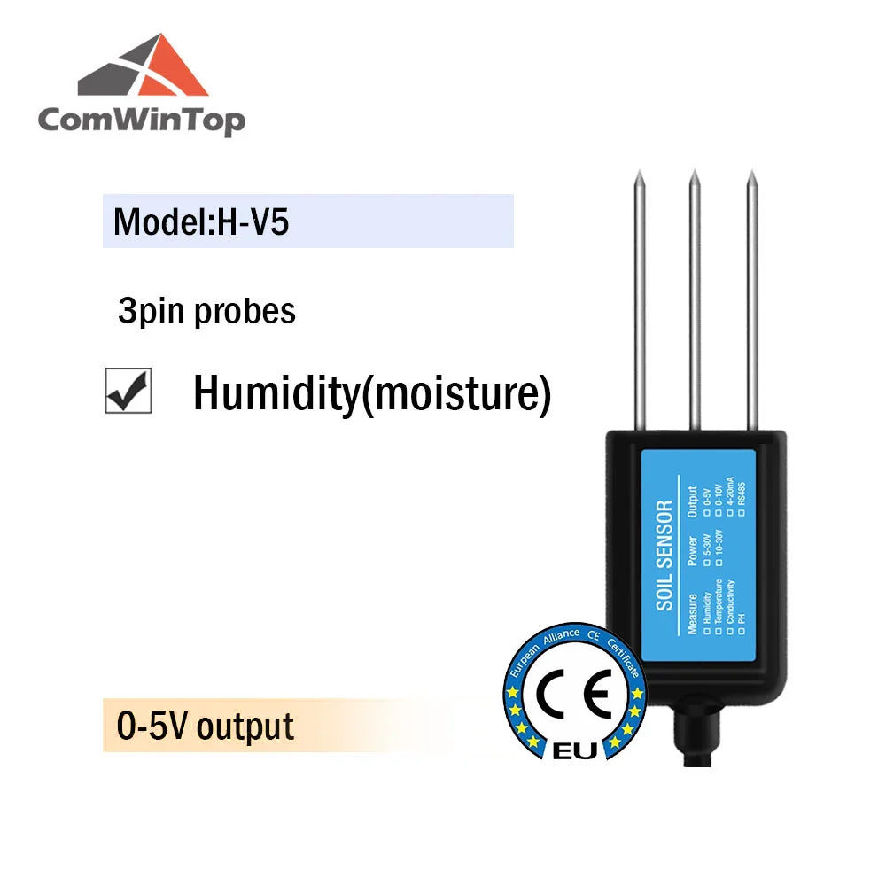 Soil Moisture, Temperature, Humidity, EC, pH & NPK Sensor - 4-20mA, 0-5V, RS485 Modbus for Accurate Soil Measurement