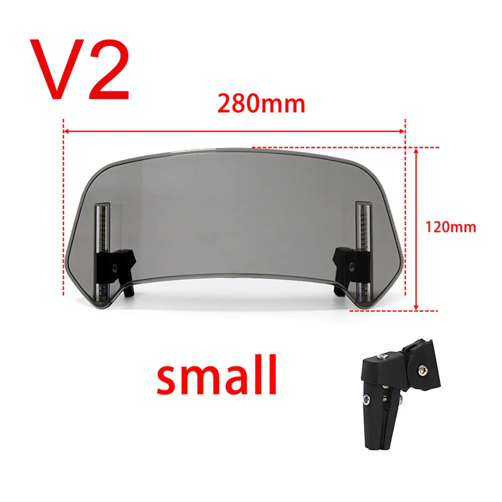 Universal Motorcycle Windshield Extension – Adjustable Clamp-On Wind Deflector Spoiler for BMW, Kawasaki, Yamaha, Honda & Suzuki Bikes