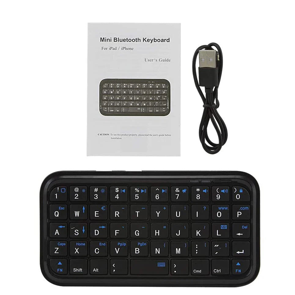 Rechargeable Bluetooth 3.0 Keyboard: Mini Slim Travel Size Wireless Keypad - Portable 49 Keys Keyboard for Tablets and Smartphones