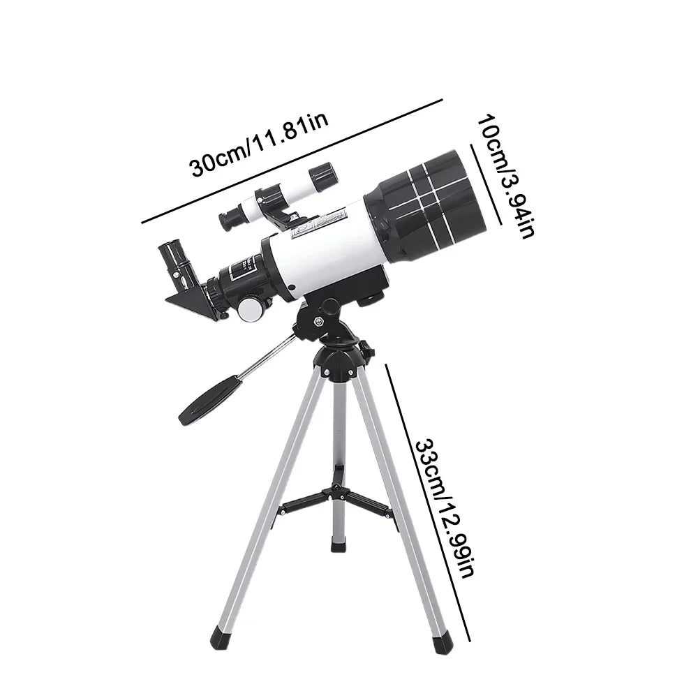 150X Astronomical Telescope – 70mm Refractor Portable Travel Scope with Phone Adapter & Wireless Remote