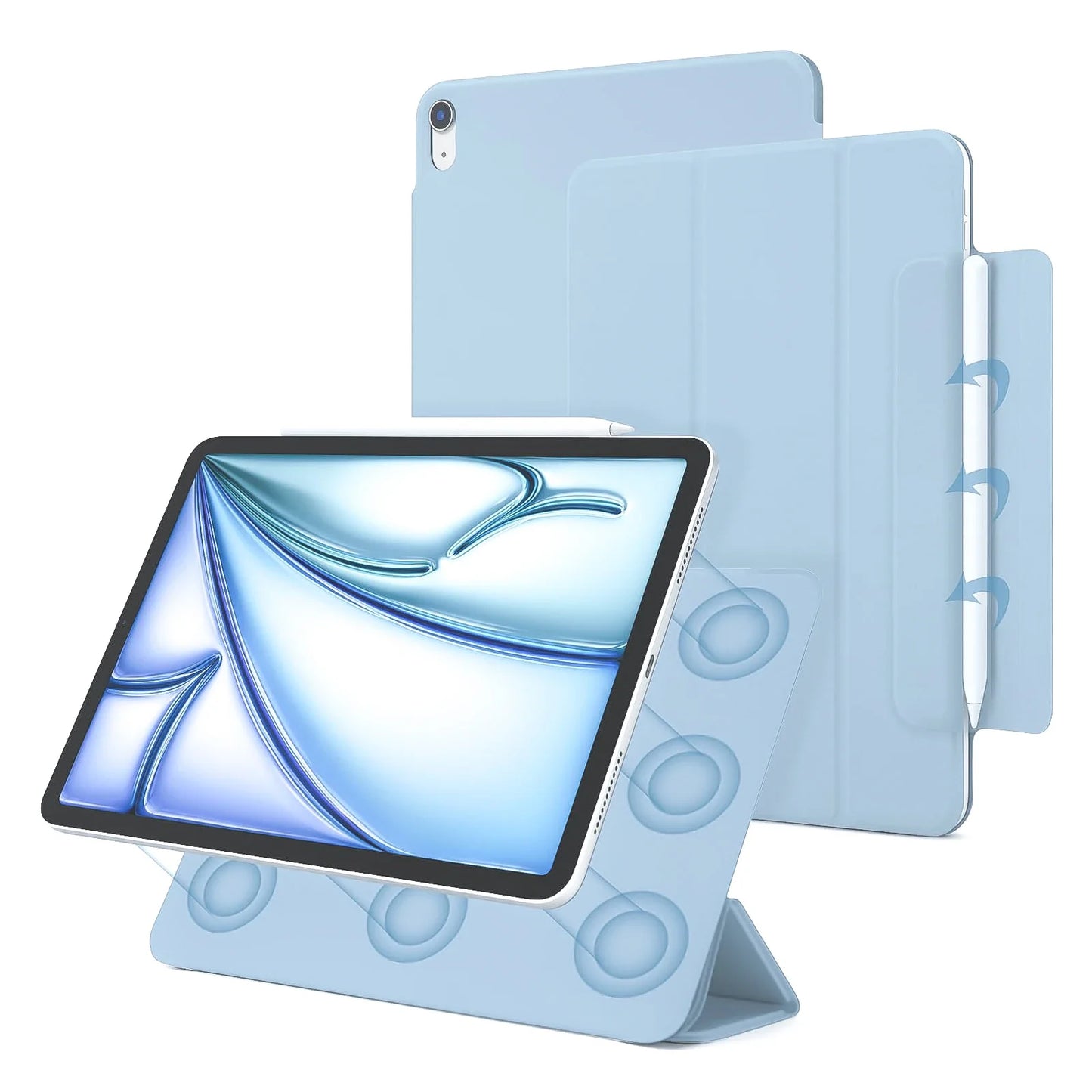 Magnetic Trifold Stand Case for iPad Pro & Air – Slim Fit for iPad Pro 12.9, Air 5/6, M4/M2 (2024 & 10th Gen)