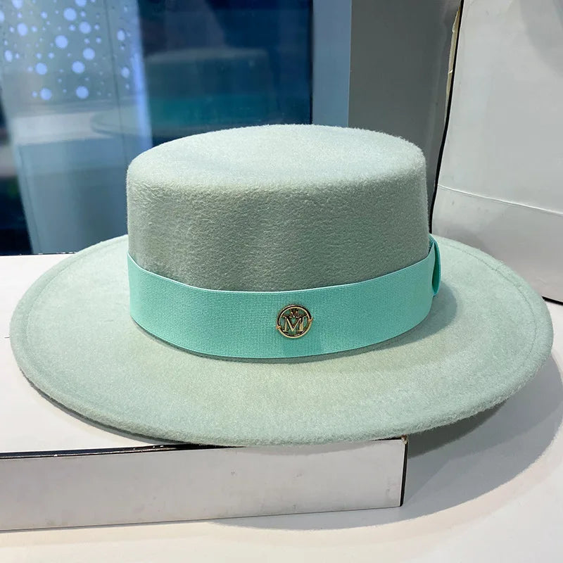 Fedora Hats for Women and Men - Elegant Fashion Bowler Dress Caps with Ribbon Band, Felt Jazz Hat for Weddings, Church, Panama Style