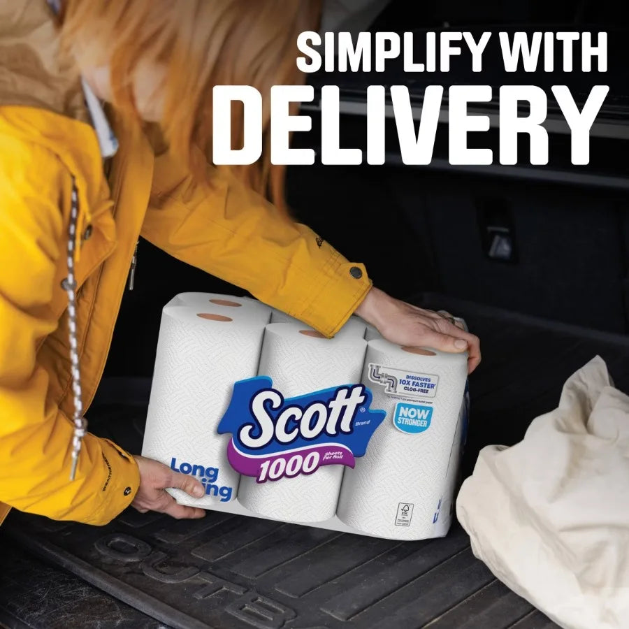 1000-Sheet Septic-Safe 1-Ply Toilet Paper - 4-Roll Value Pack
