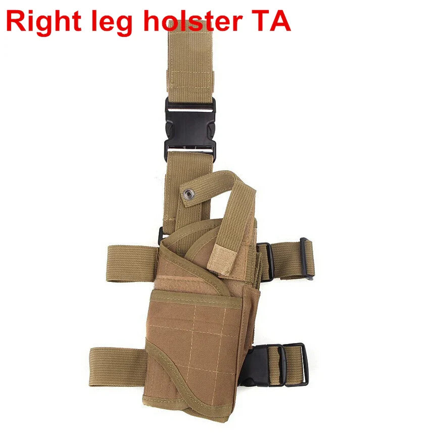 Drop Leg Gun Holster ā Adjustable Tactical Pistol Case for GLOCK 17/M9/P226/CZ 75 Revolver, Left/Right Hand, Airsoft & Hunting