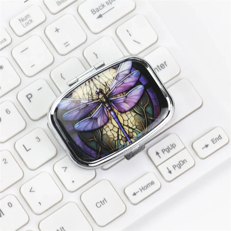 Travel Metal Organizer – Small Colored Medicine & Jewelry Storage Case for Home