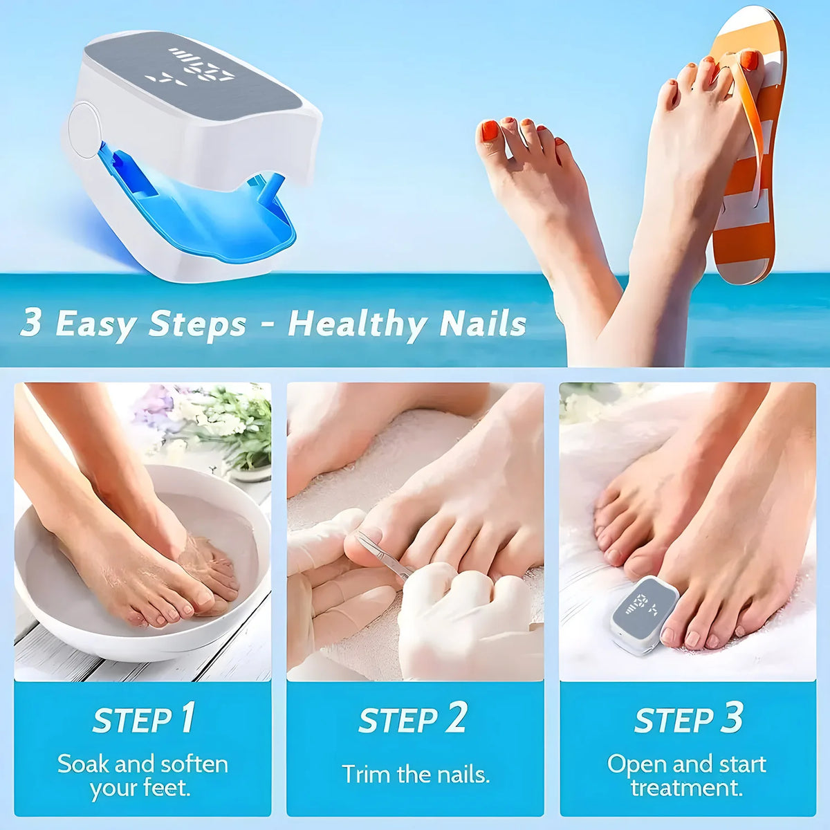 Rechargeable Infrared Nail Fungus Treatment Device – Effective Toenail Fungal Infection Removal Machine for Nail Care