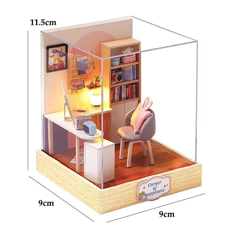DIY Mini Dollhouse Kit - Handmade 3D Flower House Puzzle Model with Furniture Home Decor Gift