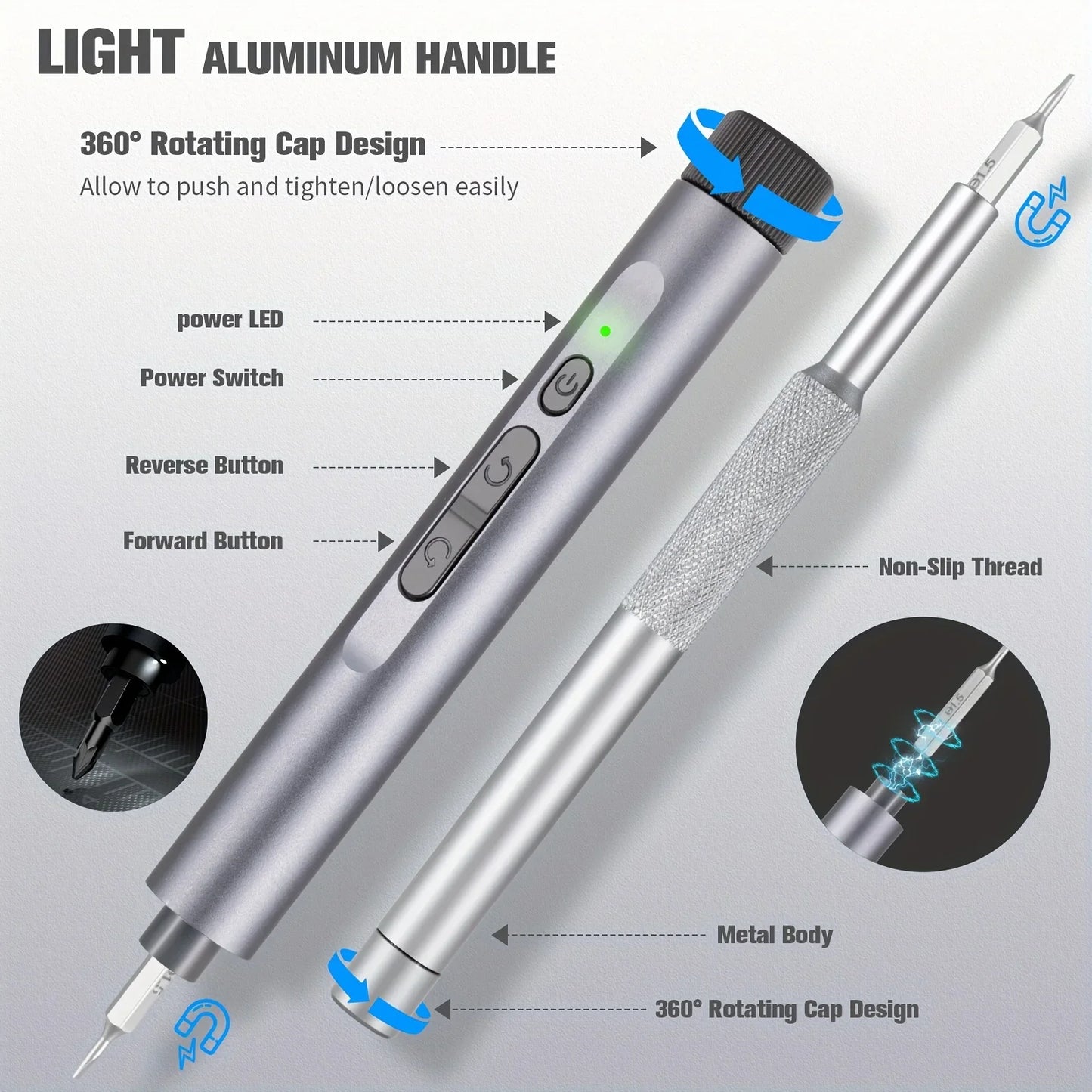 138-in-1 Mini Electric Screwdriver Set – Precision Magnetic Bits & Durable Alloy Tool Kit for PC, iPhone & DIY Repairs