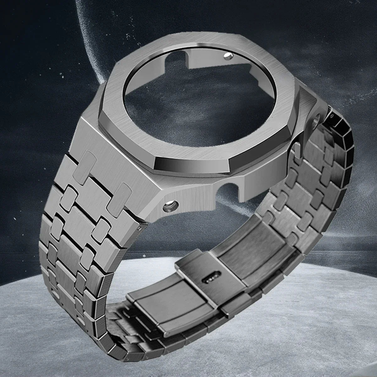 Gen4 Mod Kit for Casioak GA2100/2110 – Metal Bezel, Rubber Watch Case & Stainless Steel Strap