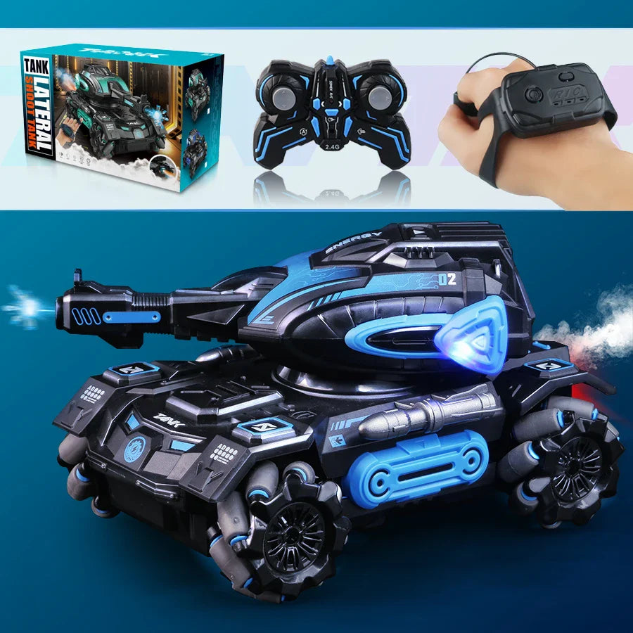 RC 2.4G Spray Car – Four-Wheel Stunt Water Polo Tank Toy for Boys, Remote Control Vehicle (Watch Sold Separately)