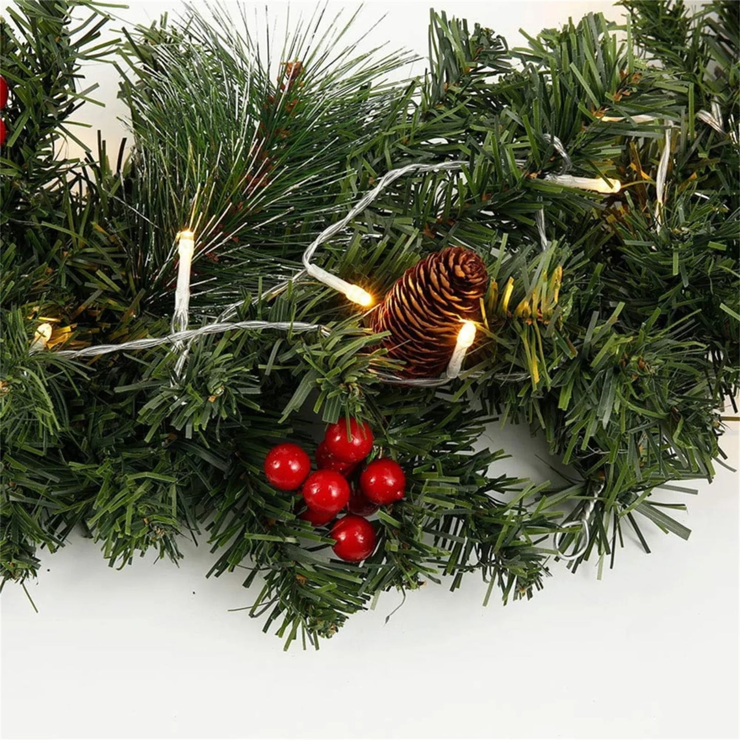 2.7M Christmas Artificial Green Garland Wreath – DIY Pine Xmas Home & Party Decoration