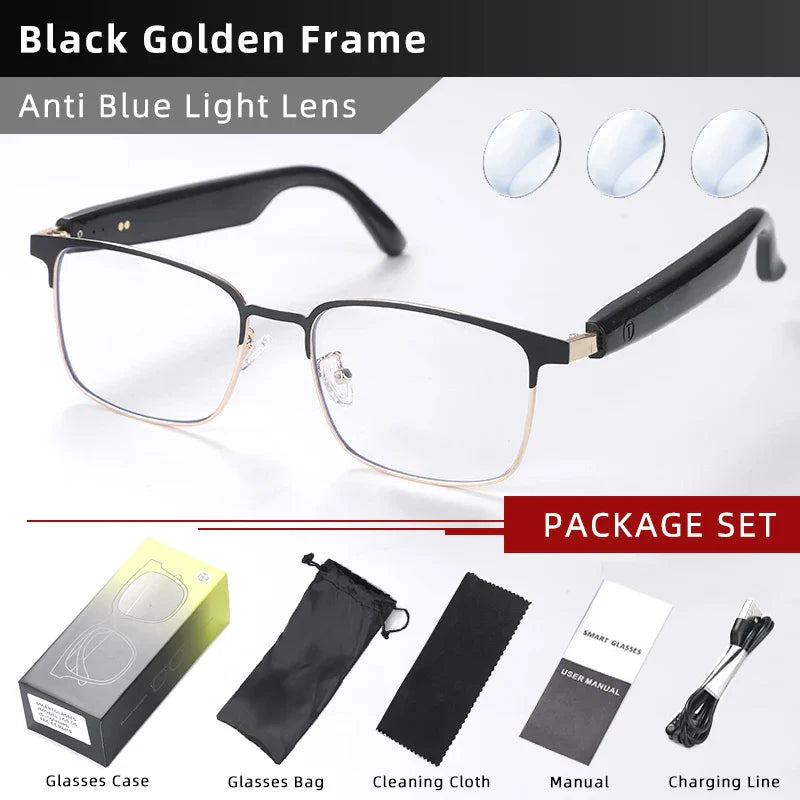 CLLOIO Wireless Bluetooth Smart Glasses – Photochromic Sunglasses with Anti-Blue Ray Reading Lenses & Myopia Prescription Support for Men & Women