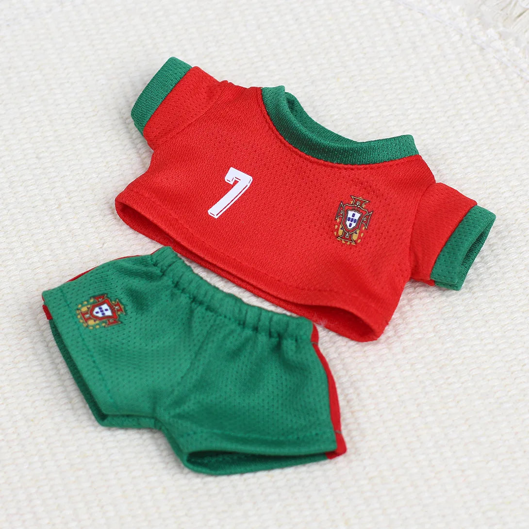 17cm Labubu Doll Clothing DIY Football Sportswear – Size 7 Vinyl Pendant Toy for Boys V1 V2 V3