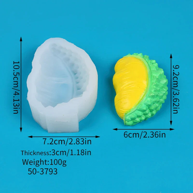 3D Fruit Silicone Mold – Mango, Banana, Durian & Lychee Shapes for Candle, Soap, Chocolate, Cake, Fondant & Aromatherapy Crafts